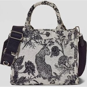 NWOT Small Jacquard Boxy Tote Handbag crossbody